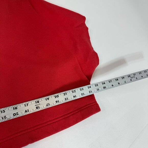 Good American Sweatshirt Womens XL (4) Cropped Chunky Pullover Short Sleeve Red - Picture 5 of 9